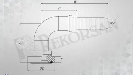 FLANŞLI 90° HORTUM RAKORU 6000 SERİSİ